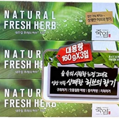 Picture of International Korean Product LG BAMBOO SALT NATURAL FRESH HERB TOOTHPASTE 160 gm