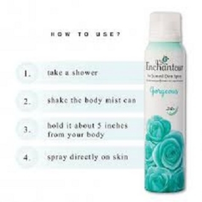 Picture of International Malaysian product Enchanteur Gorgeous Body Spray used for male/female - 150 ml