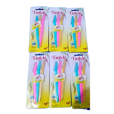Picture of 3Pcs/Set Portable Women Tinkle Eyebrow Face Razor Trimmer Shaper Shaver Blade Hair Remover Tool Stainless Steel Cutting Tools