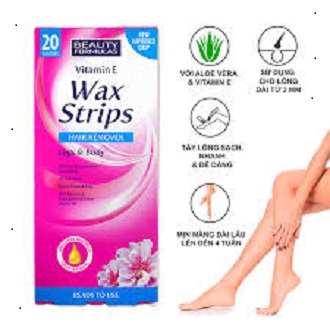 Picture of International UK product Skin care Vitamin E Wax Strips Hair Remover Legs & Body used for male/ female - 20 pc