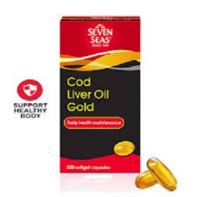 Picture of SEVEN SEAS COD LIVER OIL GOLD 500 CAPSULES PACK OF 1 (500 Capsules)