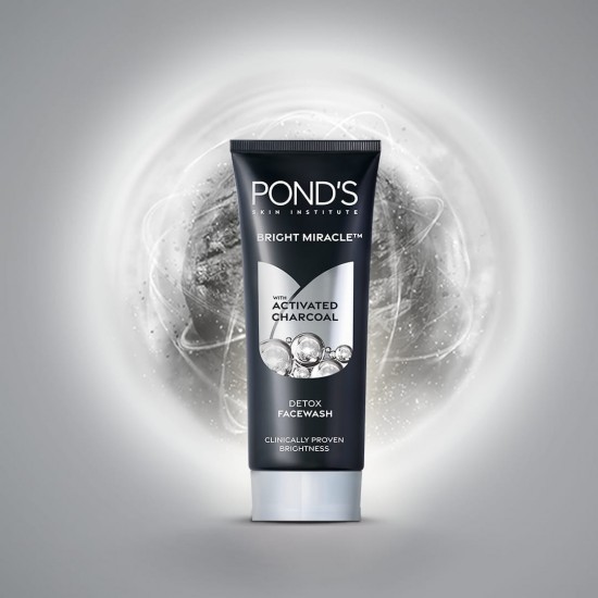 Picture of PONDS BRIGHT MIRACLE FACE WASH | WITH ACTIVATED CHARCOAL  DETOX FACE WASH 100gm