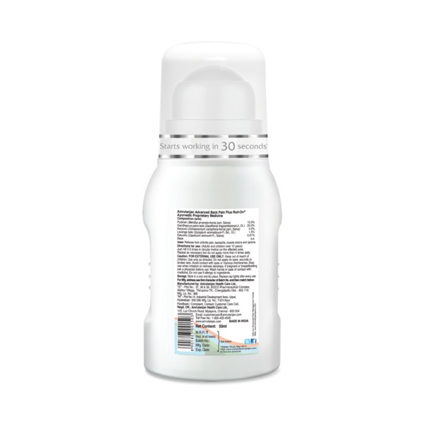 Picture of Amrutanjan Advanced Back Pain + Roll-On 50 ml