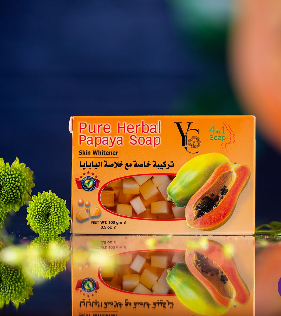 Picture of YC Pure Herbal Papaya Skin Whitener 4 in 1 Soap 100gm