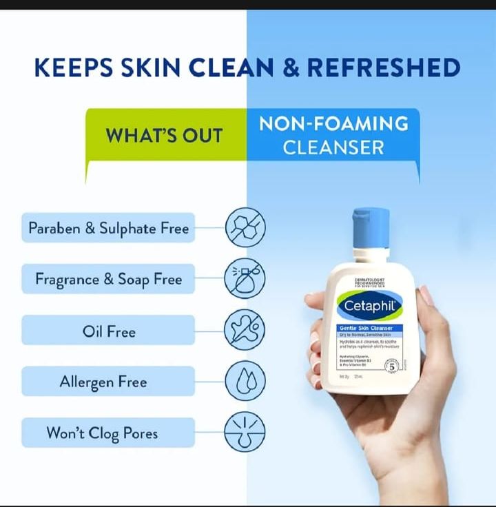 Picture of Cetaphil Face Wash Gentle Skin Cleanser for Dry to Normal, Sensitive Skin - 237 ml