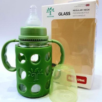 Picture of Baby Feeder Bottle Minitree Regular Neck Baby Feeding Glass Bottle 3m+ 120ml Bottle Multicolor Available