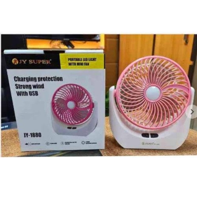 Picture of JY Super lithium rechargeable mini table fan with LED light JY-1880