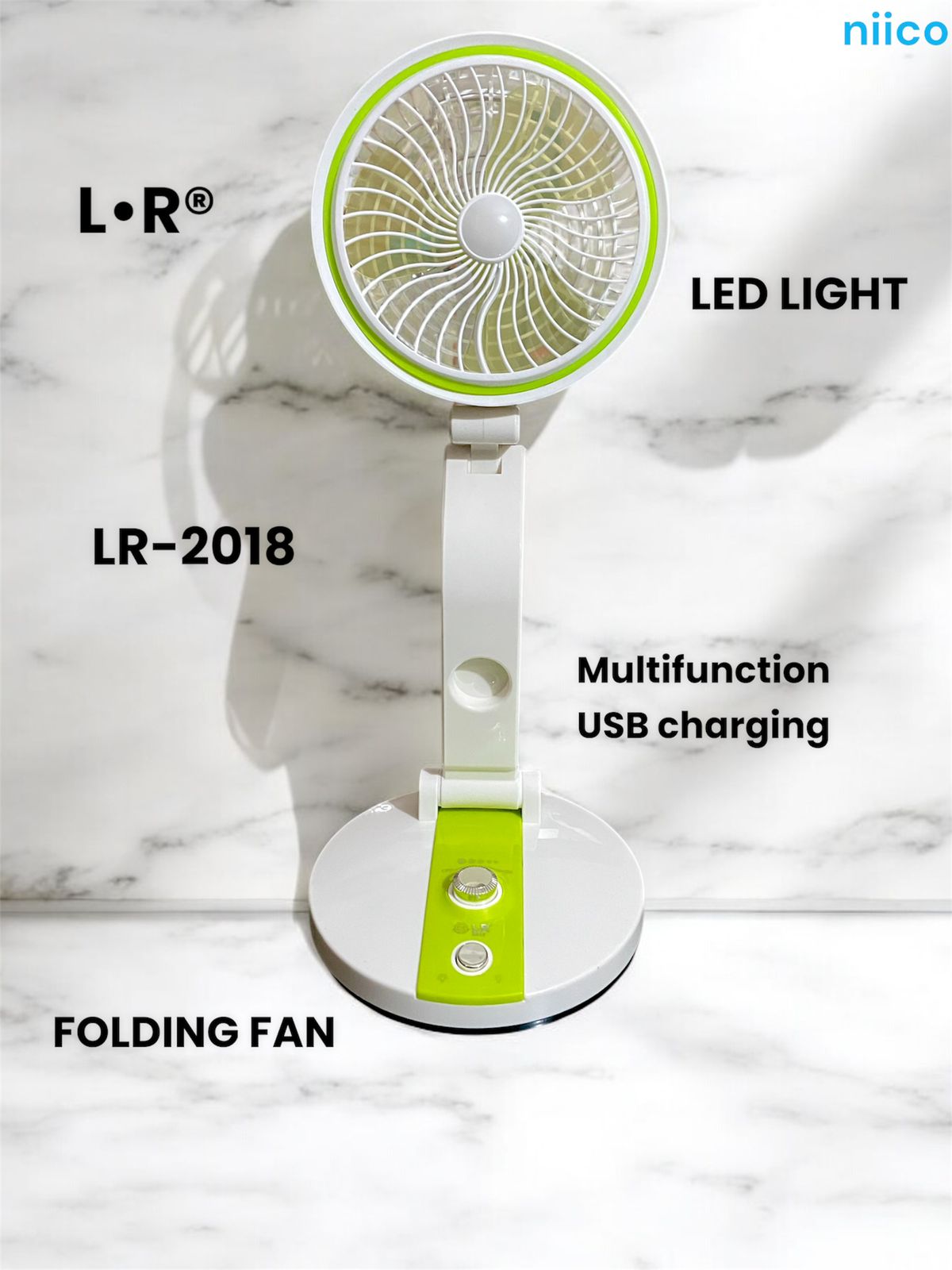 Picture of Rechargeable Air Circulation Durable Folding Fan Model: DEFENDER REP=02 -3000 Ampere Battery (10 Year Life Time)