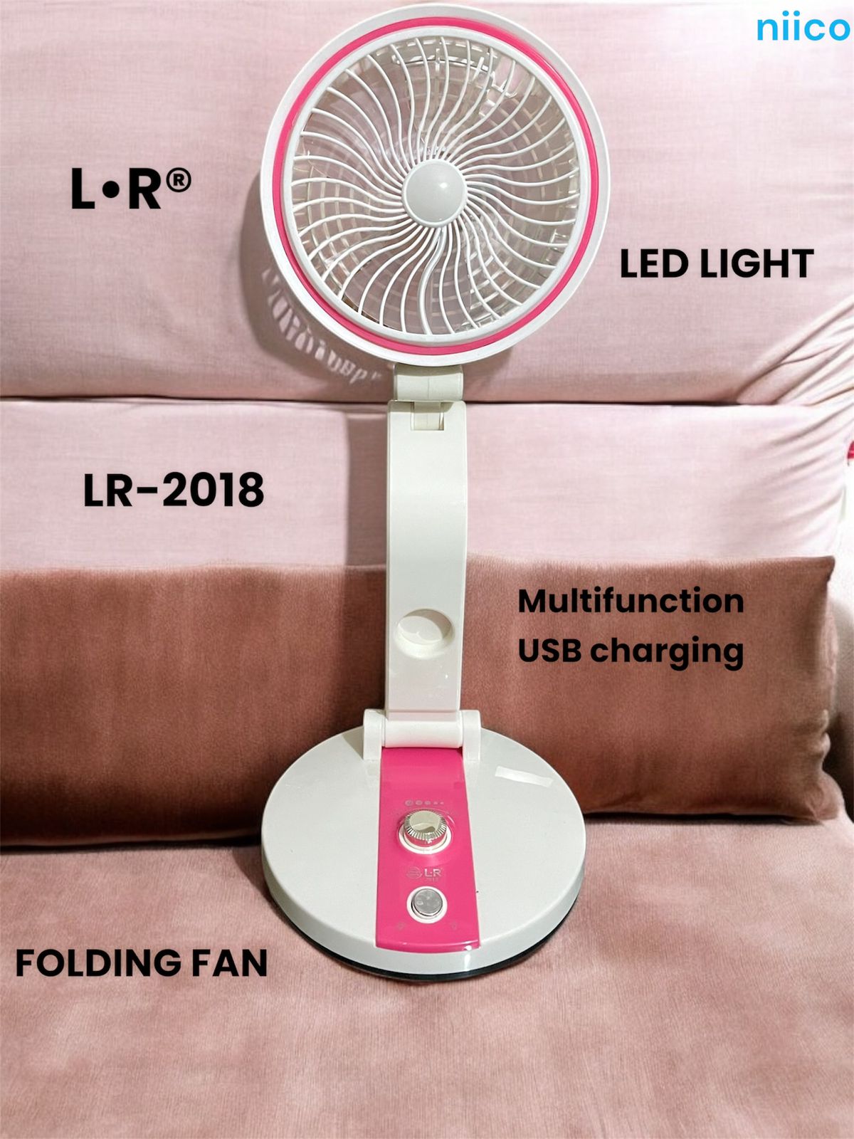 Picture of Rechargeable Air Circulation Durable Folding Fan Model: DEFENDER REP=02 -3000 Ampere Battery (10 Year Life Time)