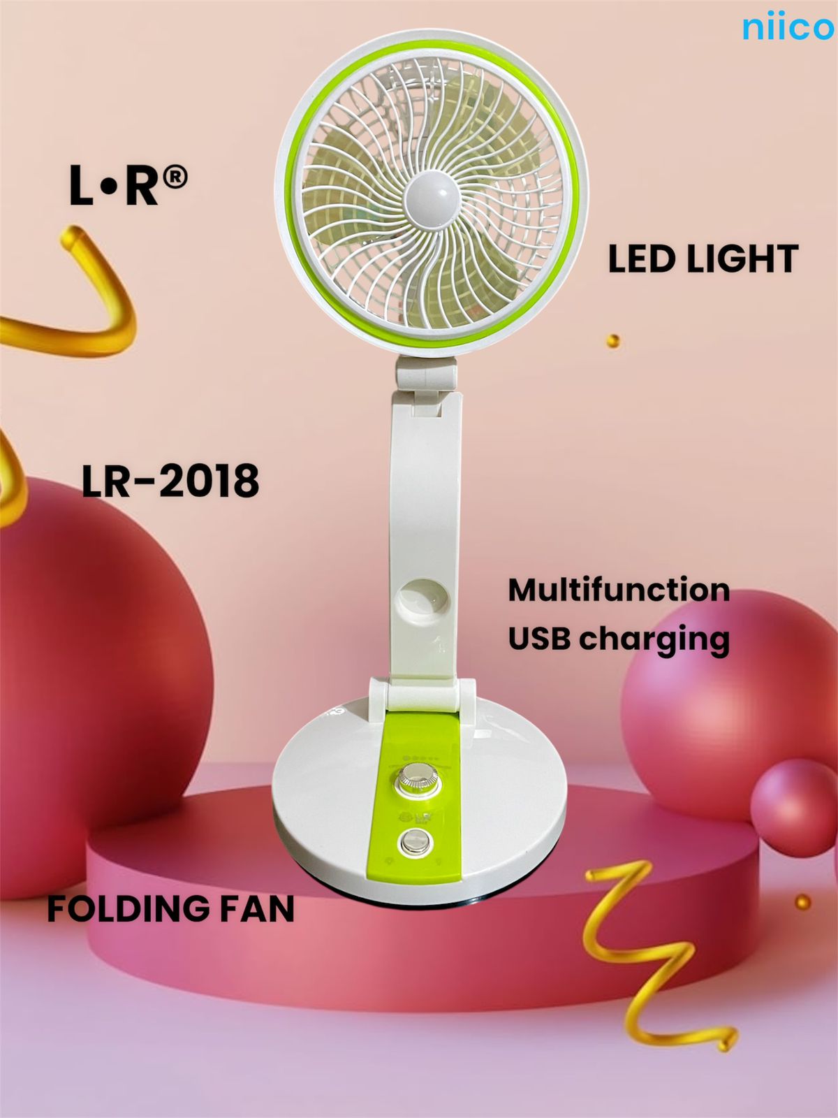 Picture of Rechargeable Air Circulation Durable Folding Fan Model: DEFENDER REP=02 -3000 Ampere Battery (10 Year Life Time)
