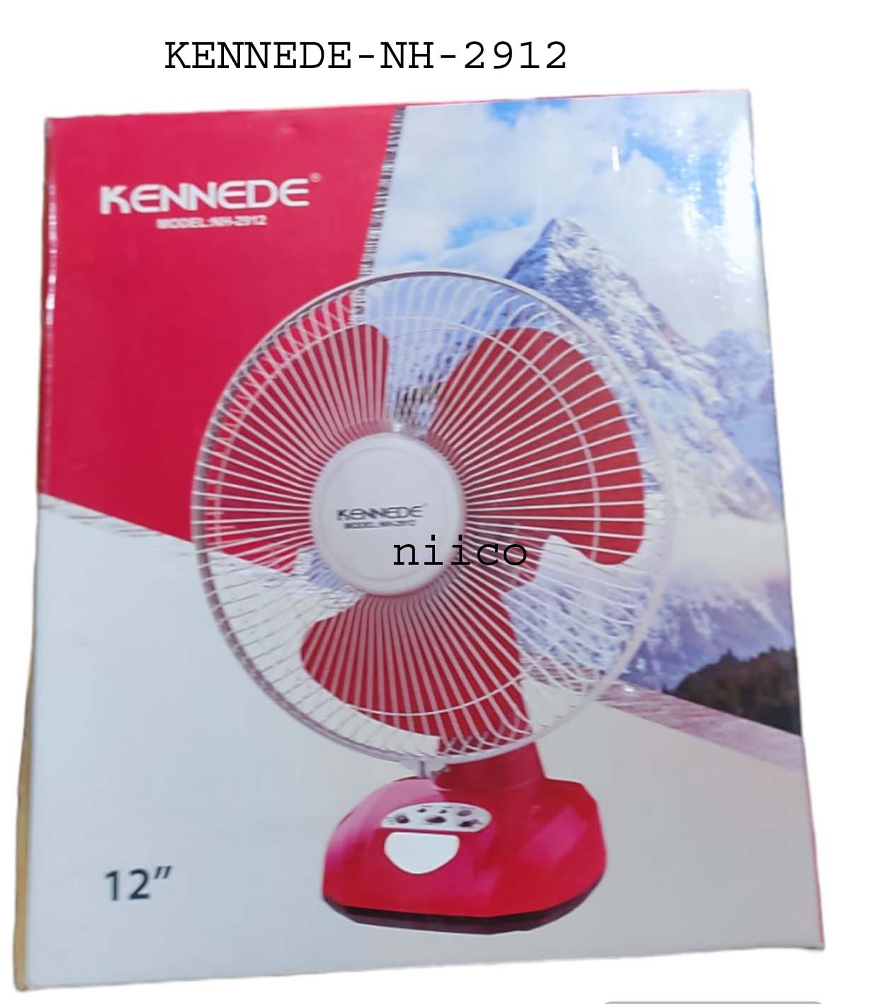 Picture of Table Fan Rechargeable Heavy Duty Fan Defender / kennede 12 inch Model- 2912 ( 10 Years Life Time )