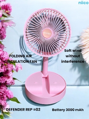 Picture of Rechargeable Air Circulation Durable Folding Fan Model: DEFENDER REP=02 -3000 Ampere Battery (5 Year Life Time)
