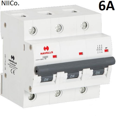 Picture of Circuit Breaker Havells MCB-Triple Pole 06A 10KA
