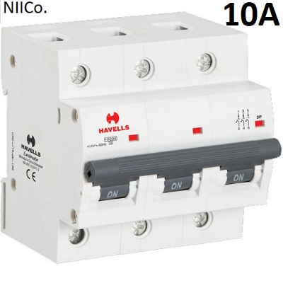 Picture of Circuit Breaker Havells MCB-Triple Pole 10A 10KA