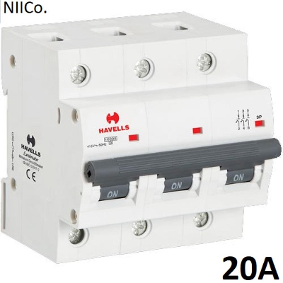 Picture of Circuit Breaker Havells MCB-Triple Pole 20A 10KA