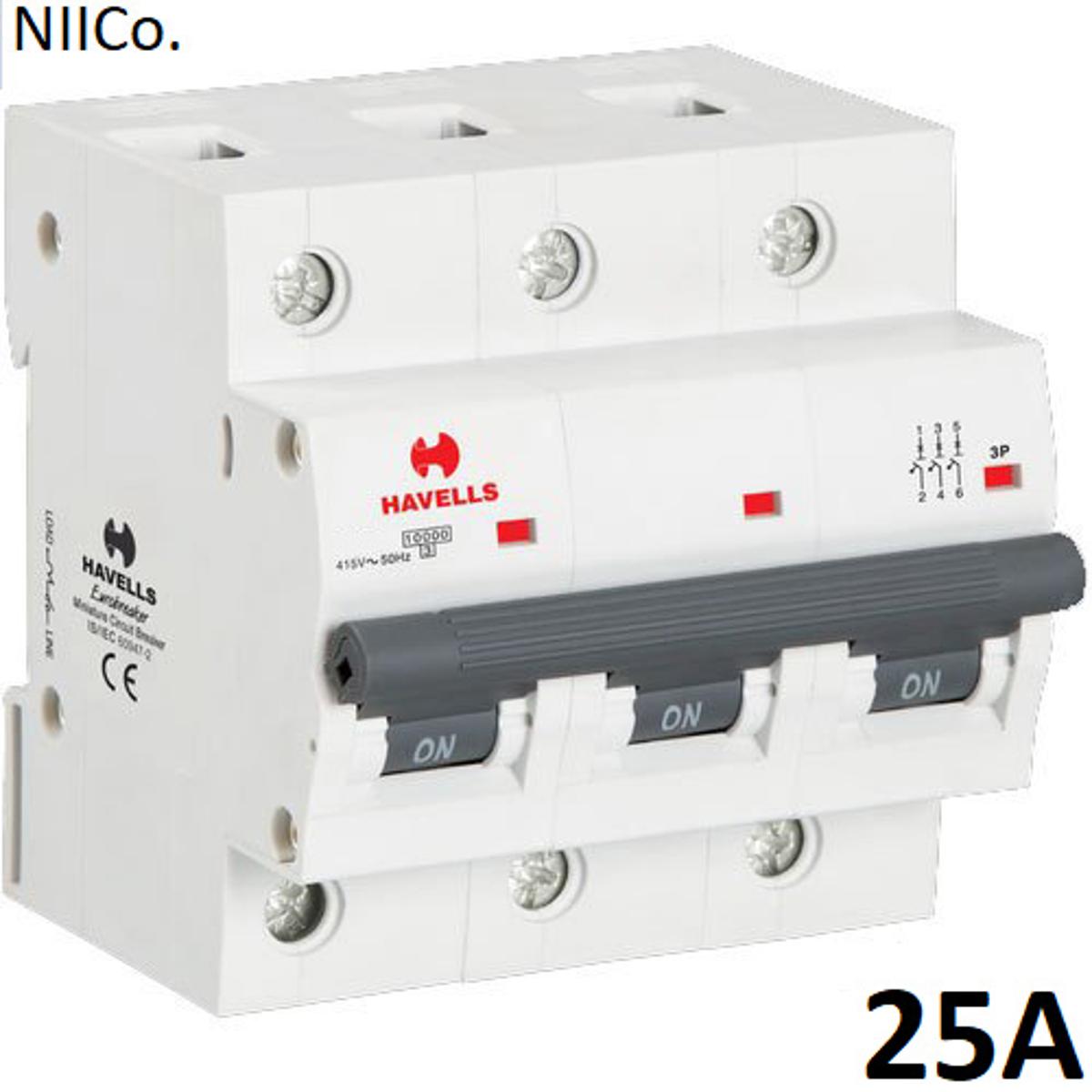Picture of Circuit Breaker Havells MCB-Triple Pole 25A 10KA