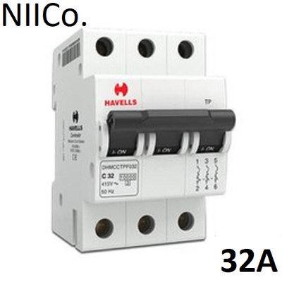 Picture of Circuit Breaker Havells MCB-Triple Pole 32A 10KA