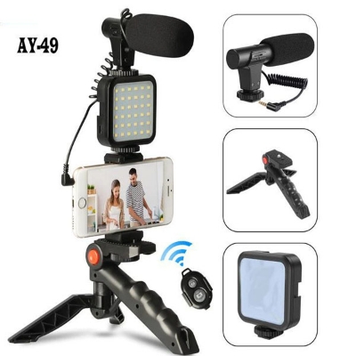 AY-49 remote control Video Kits Microphone LED Fill Light Mini Tripod ZangSportsonline shop bangladeshothoba.com