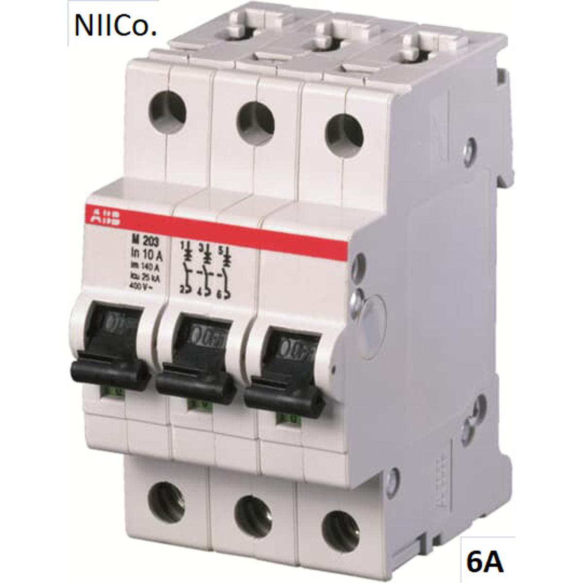Picture of ABB Circuit Breaker Heavy Duty- MCB-Triple Pole 06 A ( Made In Germany)