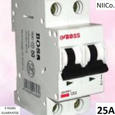 Picture of Circuit Breaker Wener B MCB-Double Pole 25A