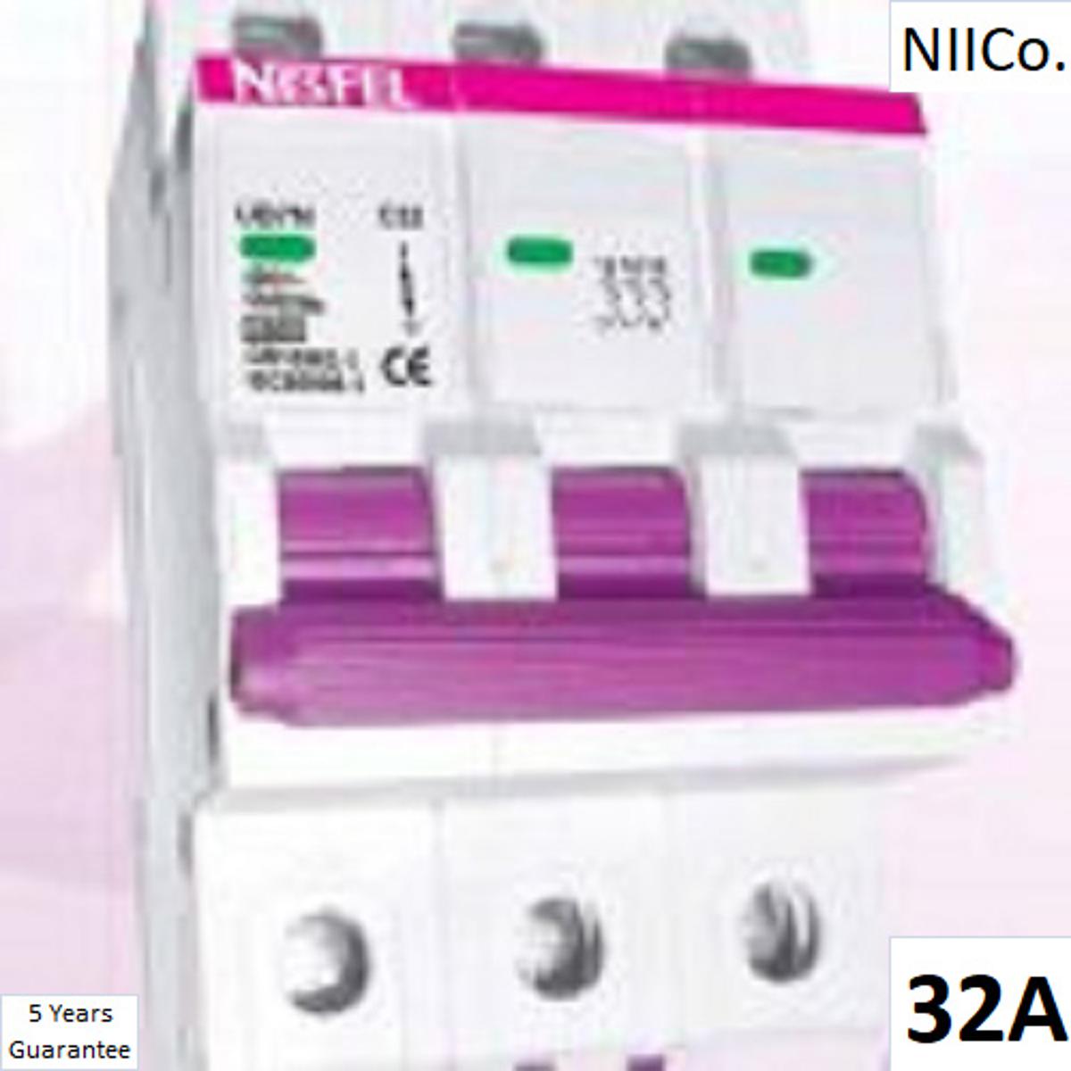 Picture of Circuit Breaker  NESFEL  MCB-Triple Pole 32A