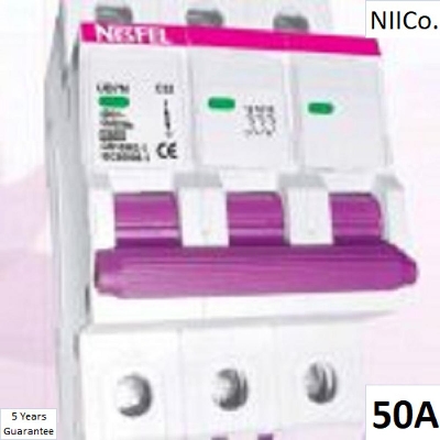 Picture of Circuit Breaker NESFEL MCB-Triple Pole 50A