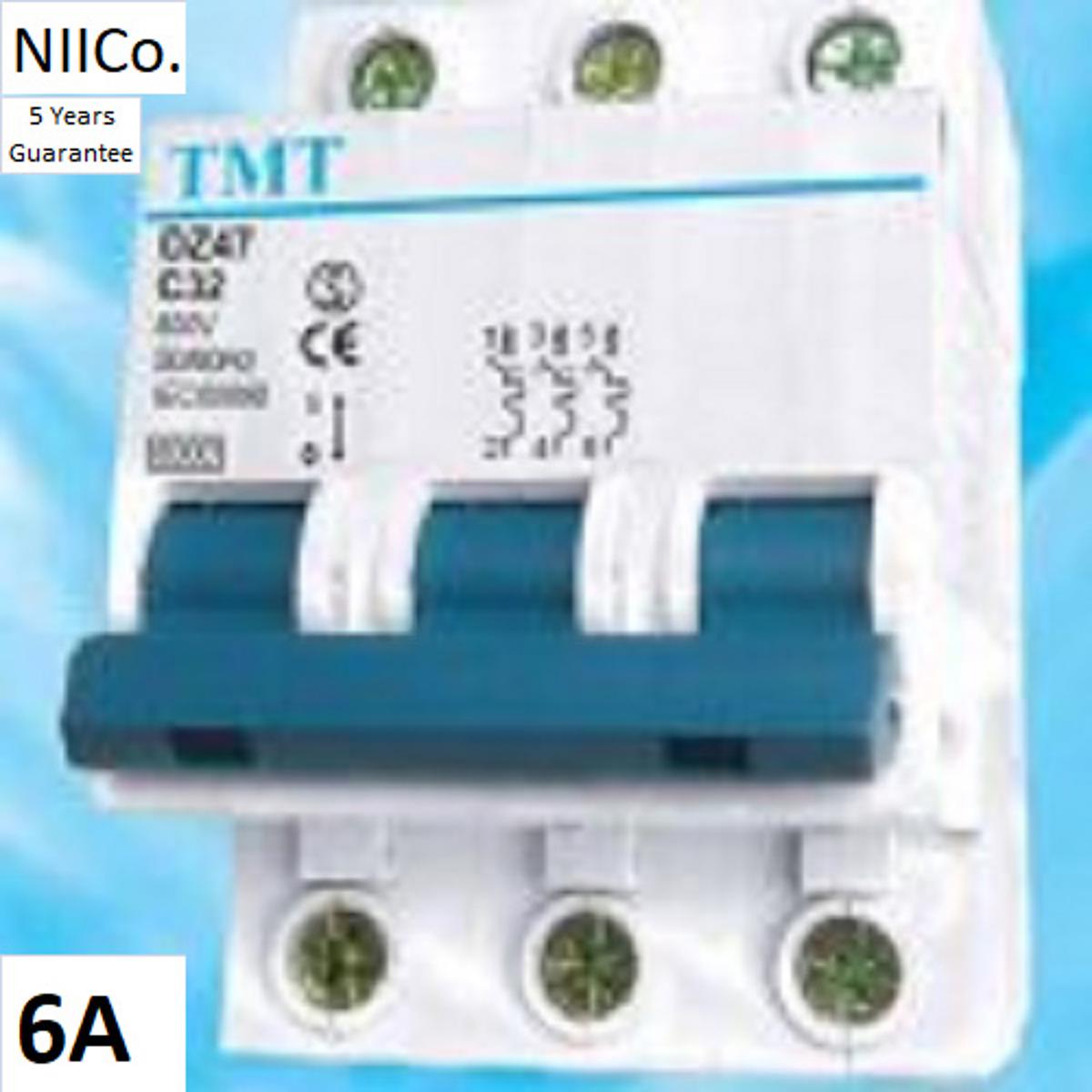 Picture of Circuit Breaker  TMT  MCB-Triple Pole 06Amp