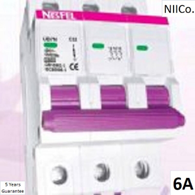 Picture of Circuit Breaker NESFEL MCB-Triple Pole 06A
