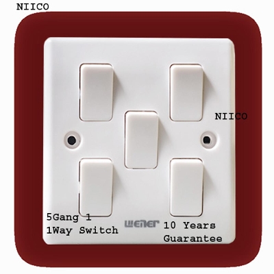 Picture of Winer Switch 5Gang 1Way Switch-10 Years Warranty