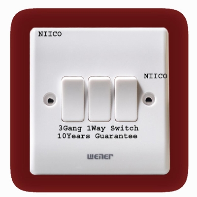 Picture of Wener Switch 3Gang 1Way Switch-10 Years Warranty