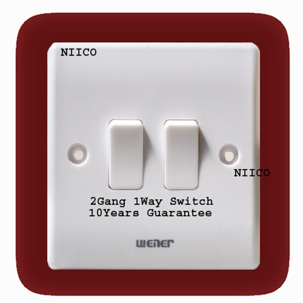 Picture of Winer Switch 2Gang 1Way Switch-10 Years Warranty