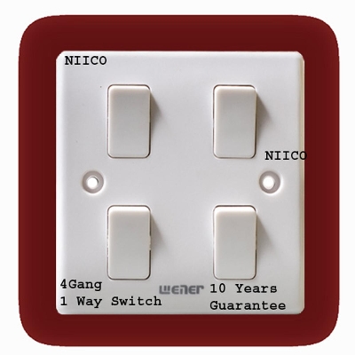 Picture of Winer Switch 4 Gang 1Way Switch-10 Years Warranty