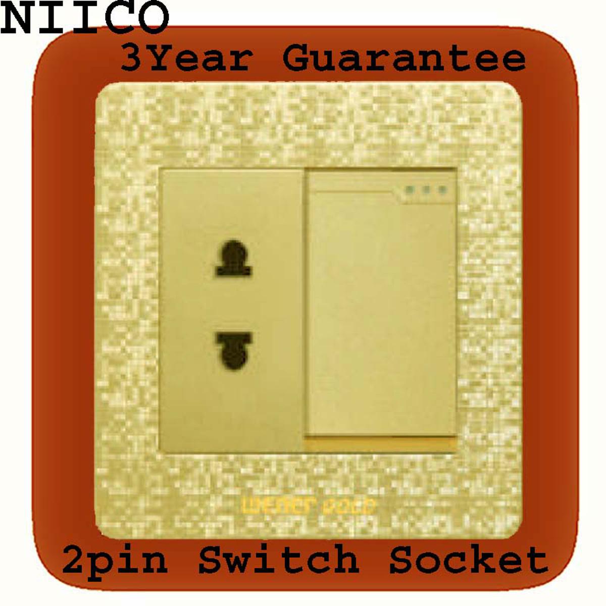 Picture of Exclusive  Winer Gold 2 Pin Switch Socket-(3 Years Repless Warranty)