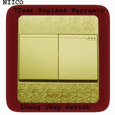 Picture of Exclusive  Winer Gold Switch 2Gang 1Way Switch-(7 Years Repless Warranty)