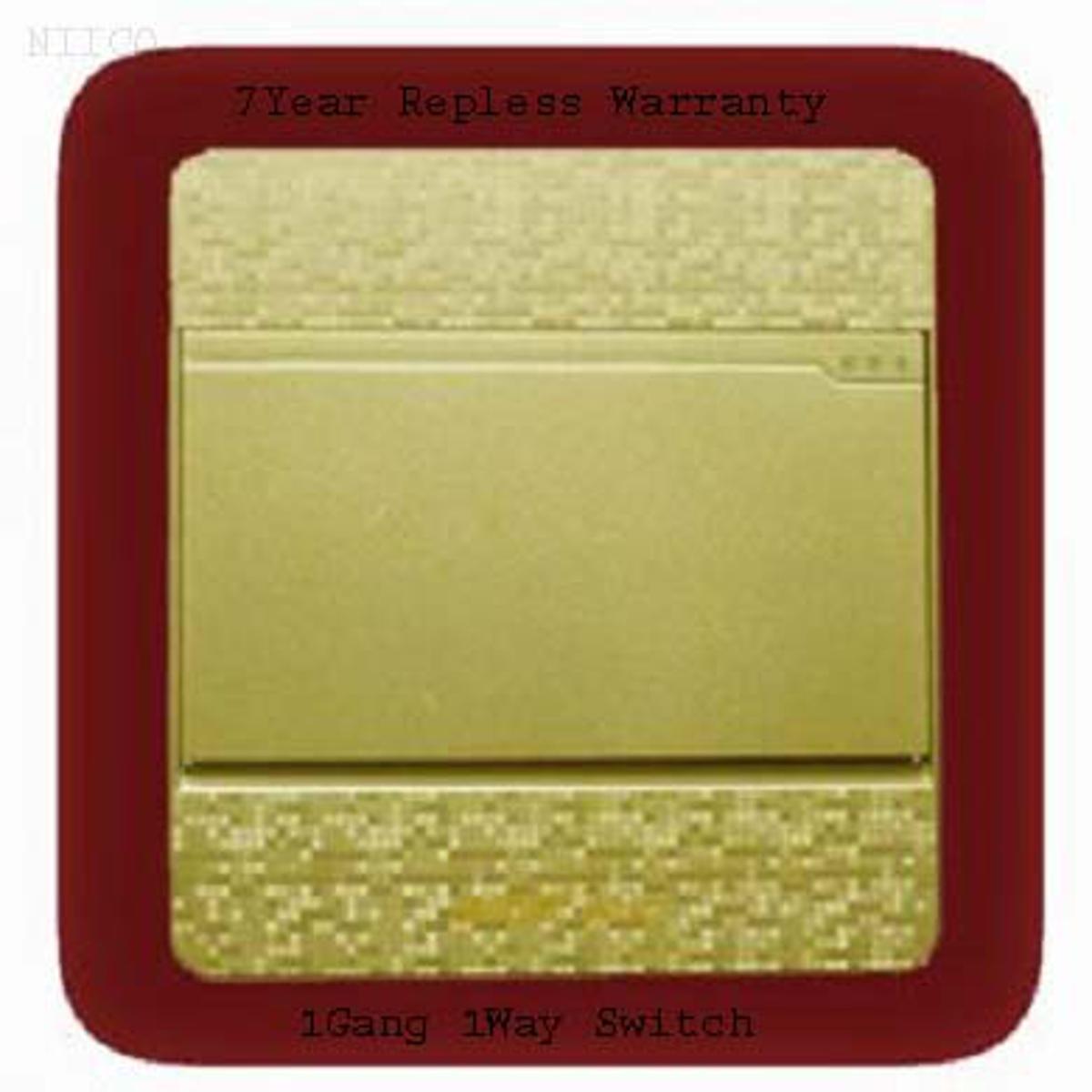 Picture of Exclusive  Winer Gold Switch 1Gang 1Way Switch-(7 Years Repless Warranty)