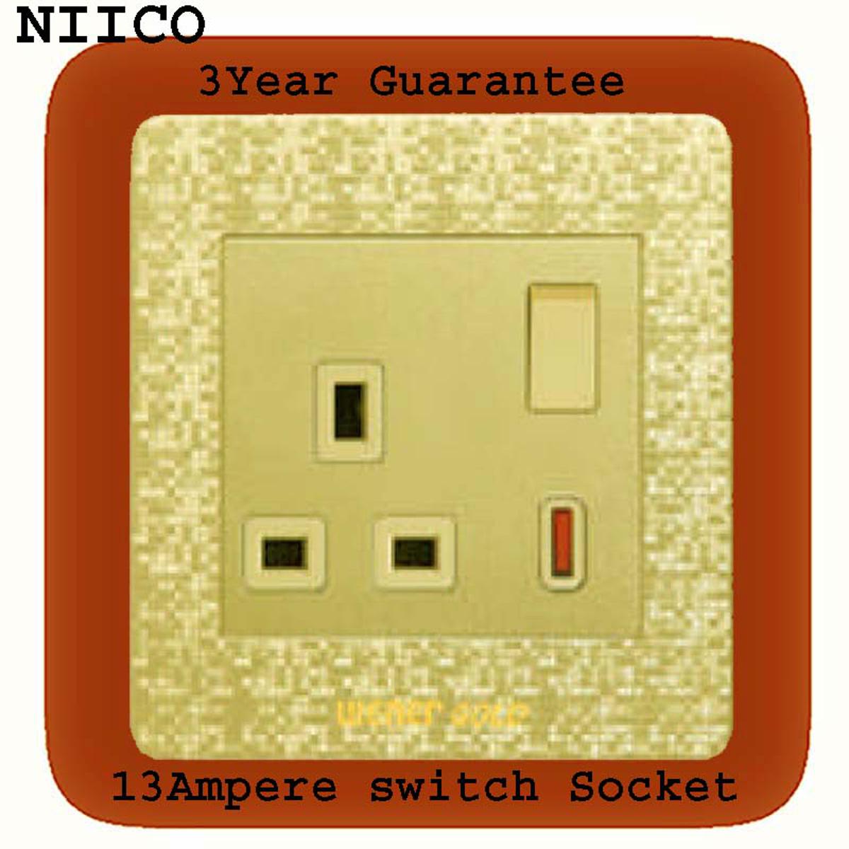 Picture of Exclusive  Winer Gold 13 Ampere Switch Socket-(3 Years Repless Warranty)