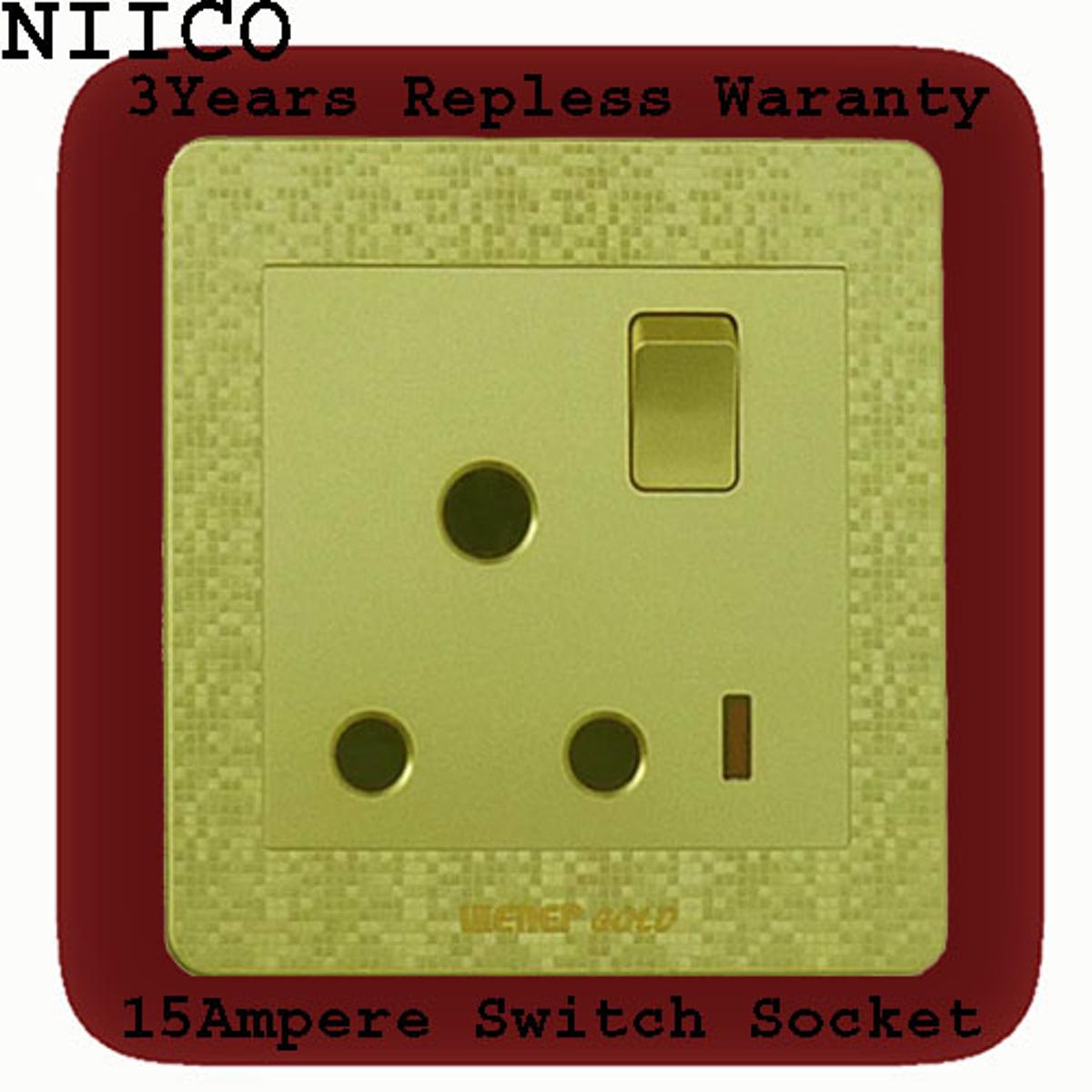 Picture of Exclusive  Winer Gold 15 Ampere Switch Socket-(3 Years Repless Warranty)