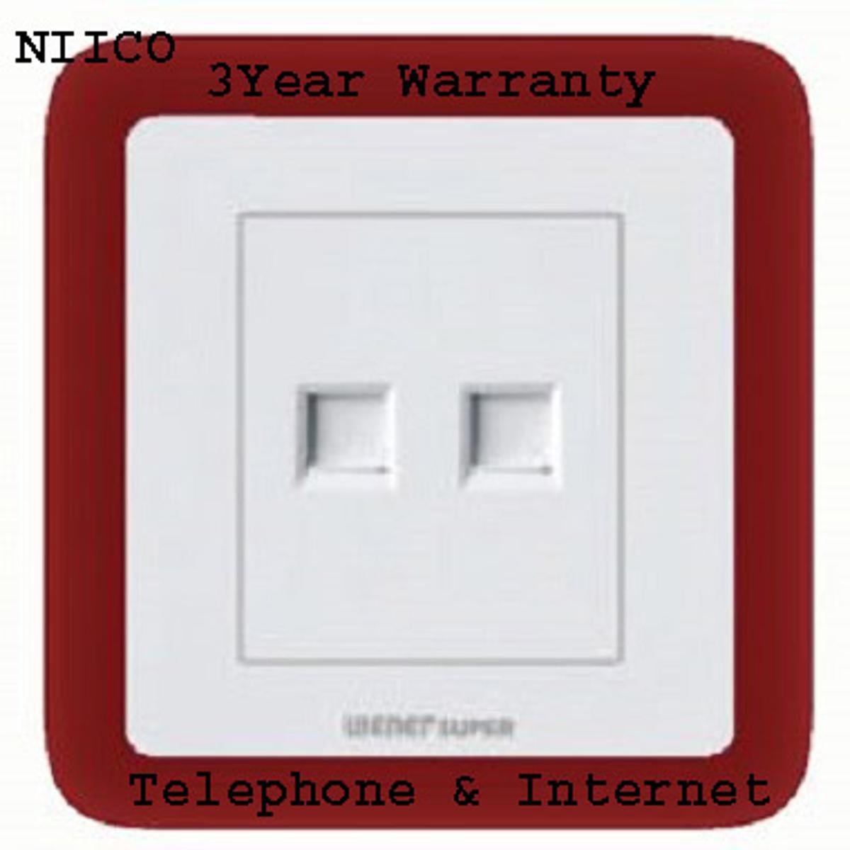 Picture of Wener Super  Premium Quality Telephone & Internet Socket -(3 Years Repless Warranty)