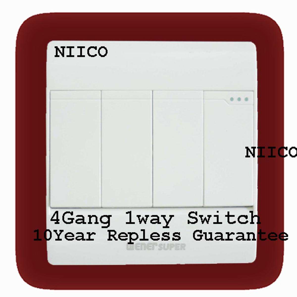 Picture of Wiener Super  Premium Quality 4 Gang 1Way Switch -(10 Years Repless Warranty)