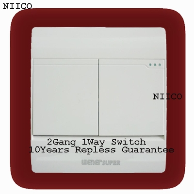 Picture of Wiener Super  Premium Quality 2 Gang 1Way Switch -(10 Years Repless Warranty)