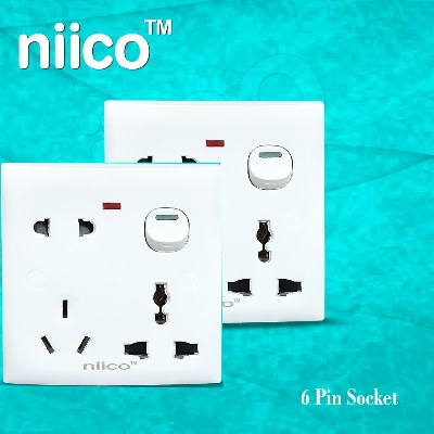 Picture of 6 Pin Heavy Duty 16 Ampere niico Switch Socket Bundle Offer - 2 (PCS)
