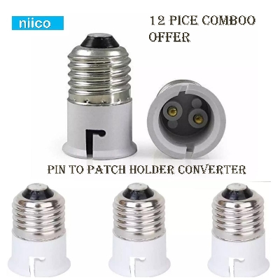Picture of Bulb Base Socket Holder Converter (Pin To Pass)-12 PCS Combo