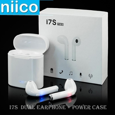 Picture of Double Dual  Heavy Duty Earphone With Power Case Model- i7sTWS - Bluetooth Headphone - Air Buds - Tws