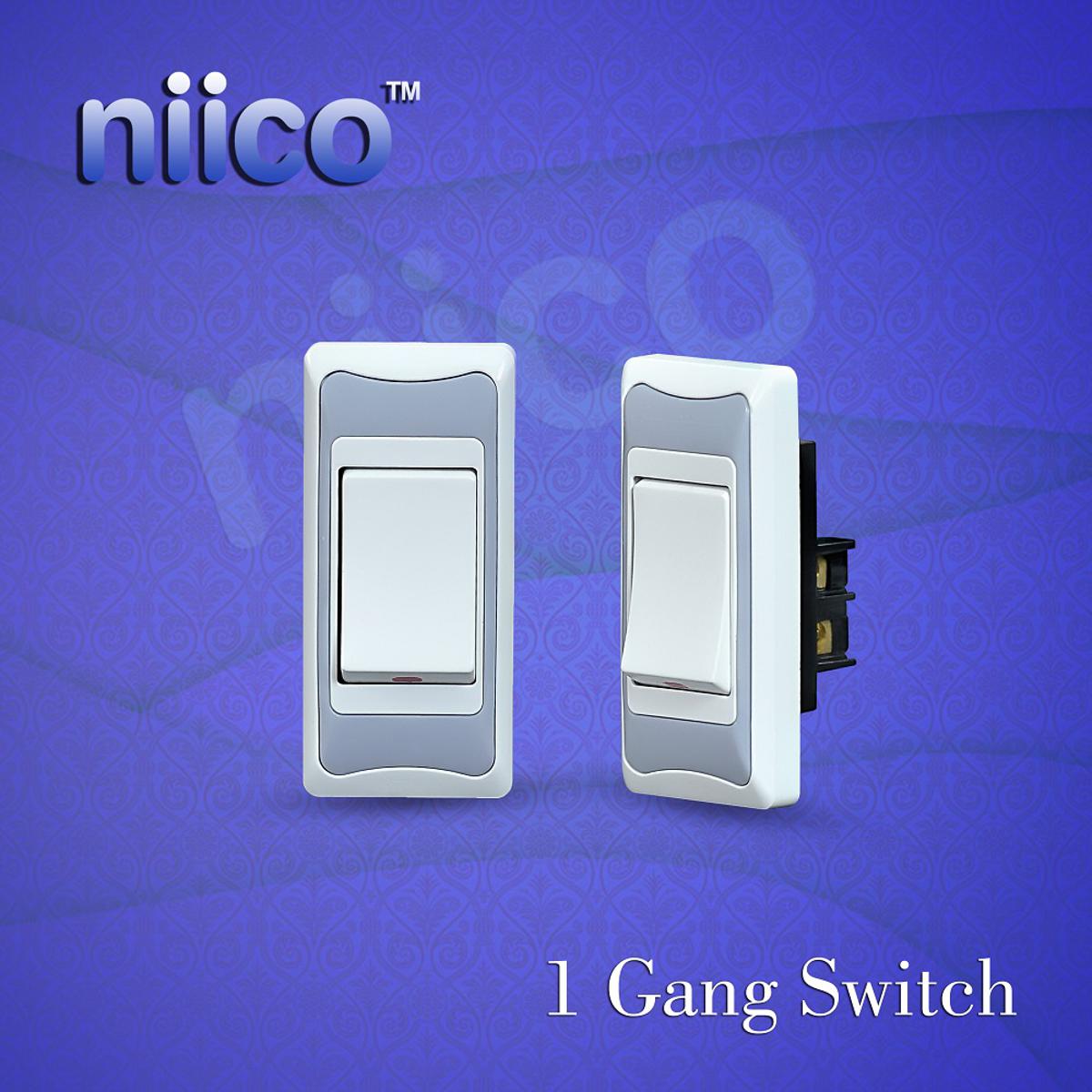 Picture of PIANO 1 GANG 1 WAY SWITCH MODEL NIICO- PIANO 1 GANG (12 PCS Combo)