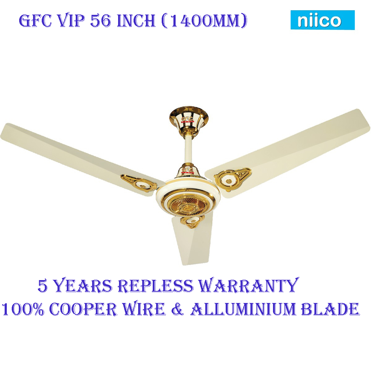Picture of Ceiling Fan GFC VIP 56 inch -1400mm- Copper Wear & Aluminium Blade