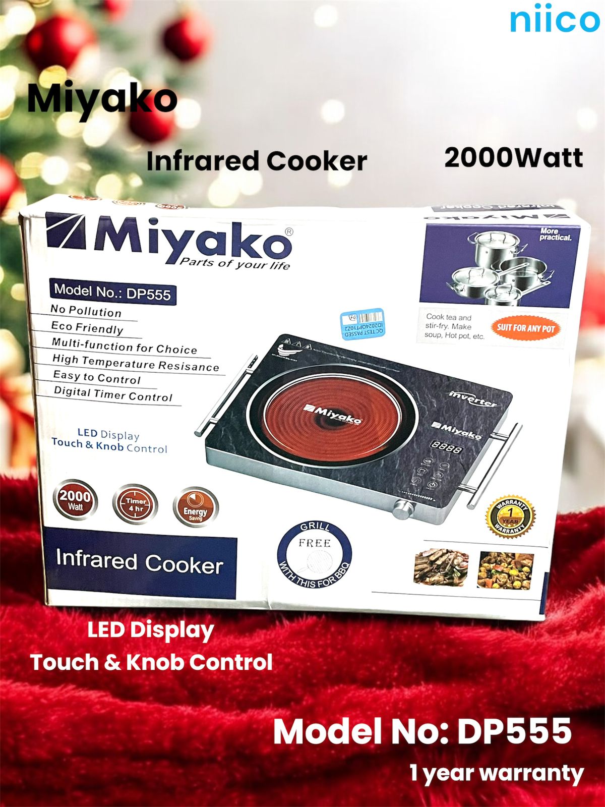 Picture of Miyako Infrared Cooker  Energy Savings & Smokeless  Capacity : 2000 Watt-Any Type Of Pan-1 Year Warranty-Model-555/666/777