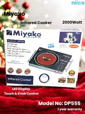 Picture of Miyako Infrared Cooker  Energy Savings & Smokeless  Capacity : 2000 Watt-Any Type Of Pan-1 Year Warranty-Model-555/666/777