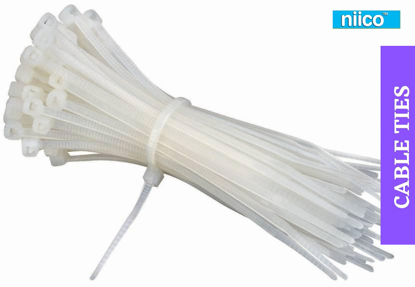 Picture of Cable Ties 4 Inch 3 X 100 mm White Color Durable Nylon Self-Locking Electric Zip Tie-100 PCS Packet (Bundle)
