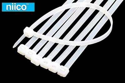 Picture of Cable Ties 4 Inch 3 X 150 mm White Color Durable Nylon Self-Locking Electric Zip Tie-100 PCS Packet