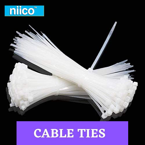Picture of Cable Ties 4 Inch 3 X 150 mm White Color Durable Nylon Self-Locking Electric Zip Tie-100 PCS Packet